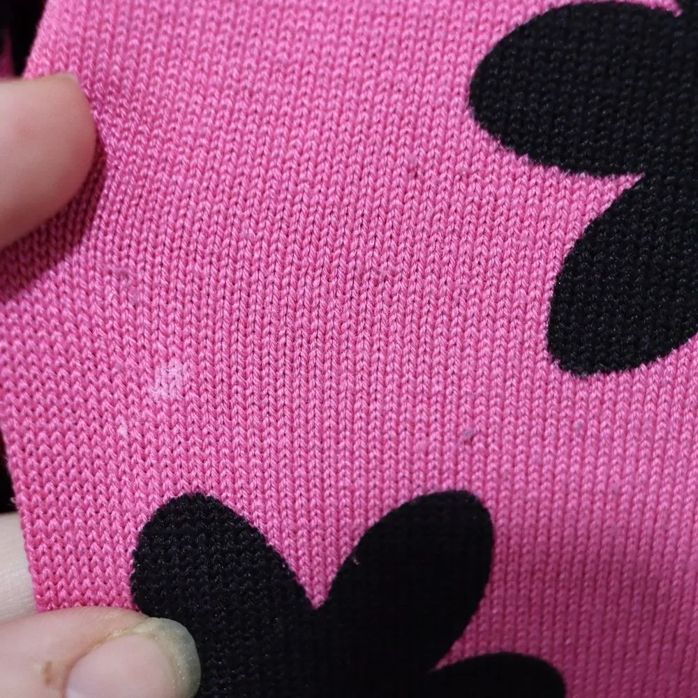 Joseph A. Qu'est Ce Bright Pink with Black Daisy Print Cardigan Sweater & Shell